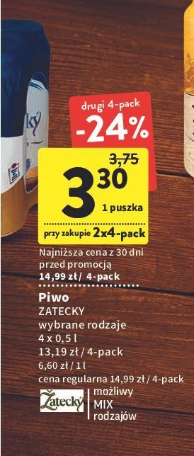 Intermarche Piwo zatecky svetly lezak oferta