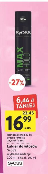 Intermarche Lakier do włosów syoss max hold oferta