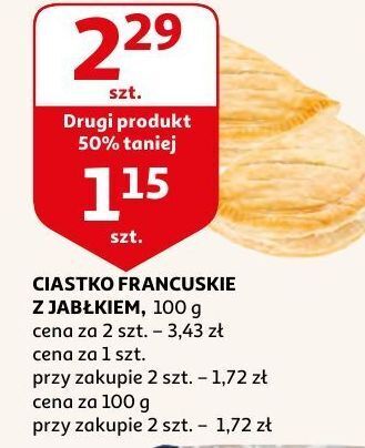 Auchan Ciastko francuskie z jabłkiem oferta