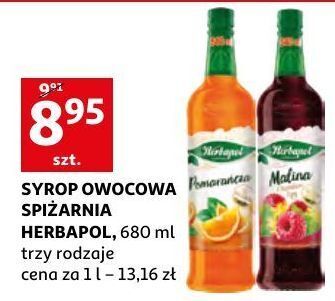 Auchan Syrop malina z kwiatem lipy herbapol owocowa spiżarnia oferta