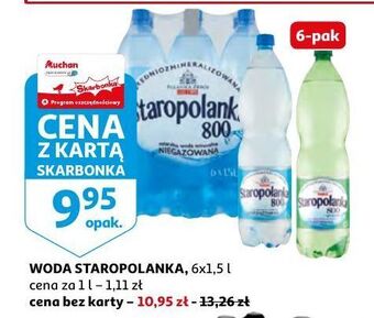 Auchan Woda gazowana staropolanka 800 oferta