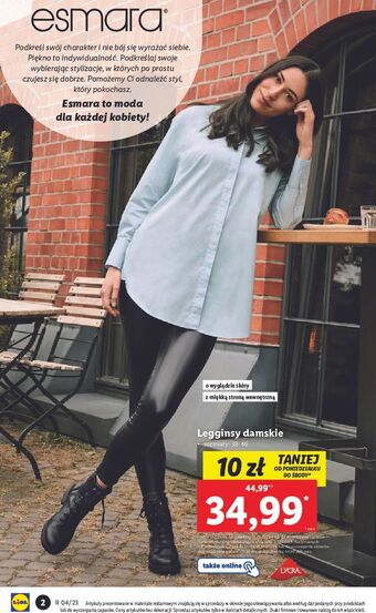 Lidl Legginsy damskie esmara oferta