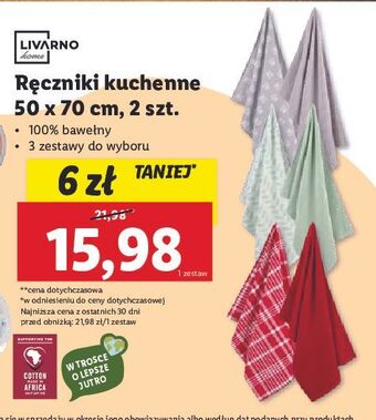 Lidl Ręczniki kuchenne 50 x 70 cm livarno home oferta