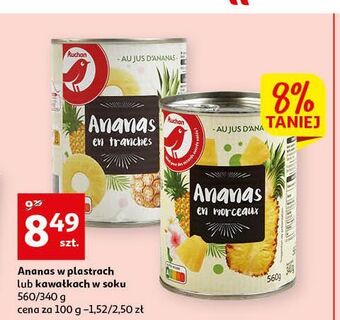 Auchan Ananas plastry w lekkim syropie auchan różnorodne (logo czerwone) oferta