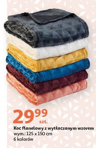 Auchan Koc flanelowy ze wzorem 125 x 150 cm actuel oferta