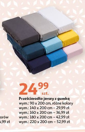 Auchan Prześcieradło jersey z gumką 160 x 200 cm oferta