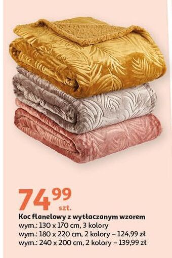 Auchan Koc flanelowy 180 x 220 cm oferta