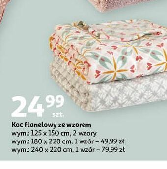 Auchan Koc flanelowy ze wzorem 240 x 220 cm actuel oferta