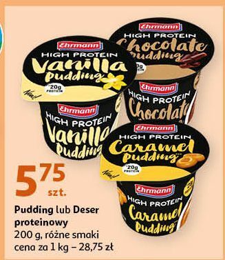 Auchan Deser wysokobiałkowy vanilla pudding ehrmann high protein oferta