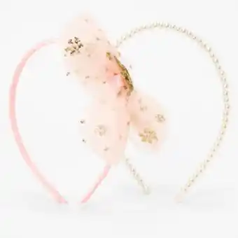 Claire's Claire's club pink flower pearl headbands - 2 pack oferta