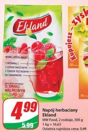 Dino Herbata malinowa ekland oferta