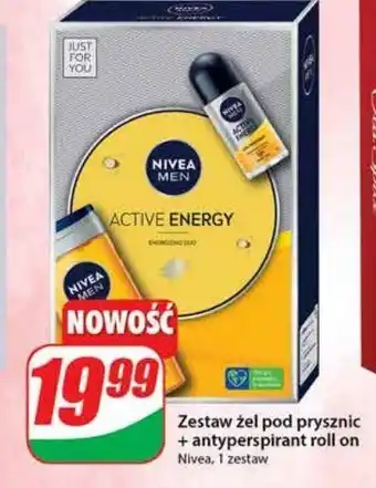 Dino Zestaw w pudełku: żel pod prysznic 250 ml + dezodorant kulce nivea men active energy 50 nivea men oferta