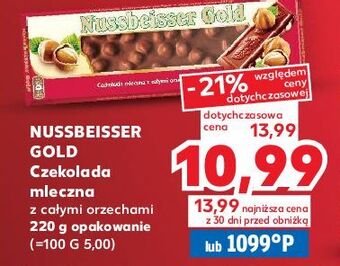 Kaufland Czekolada mleczna z całymi orzechami alpen gold nussbeisser oferta