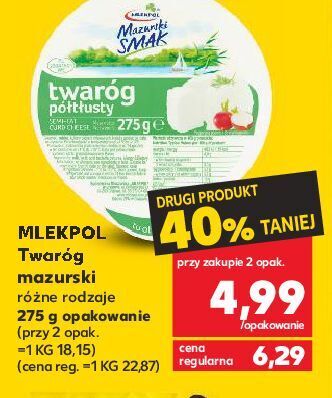 Kaufland Twaróg półtłusty mazurski smak oferta