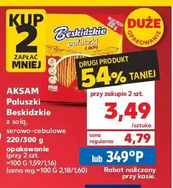 Kaufland Paluszki ser z cebulą aksam beskidzkie oferta