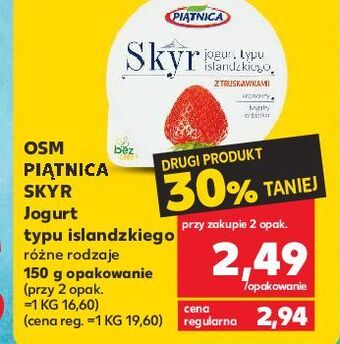 Kaufland Jogurt typu islandzkiego truskawkowy piątnica skyr oferta
