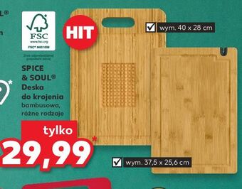 Kaufland Deska do krojenia 37.5 x 25.6 cm spice&soul oferta