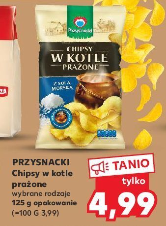 Kaufland Chipsy w kotle prażone z solą morską przysnacki oferta
