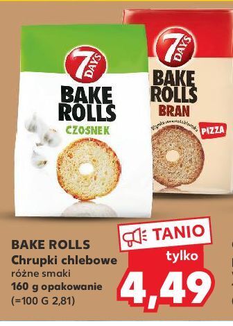 Kaufland Bake rolls czosnek 7 days rolls oferta
