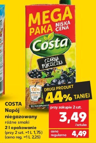 Kaufland Napój czarna porzeczka costa oferta