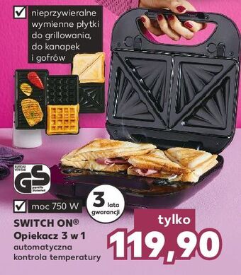 Kaufland Opiekacz do kanapek 3 w 1 750 switch on oferta