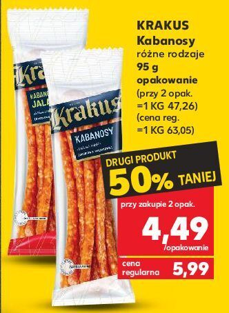 Kaufland Kabanosy drobiowo-wieprzowe krakus animex oferta