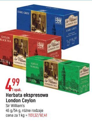 E.Leclerc Herbata green sencha sir william's tea oferta