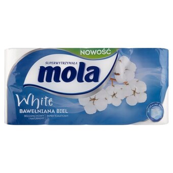 Topaz Mola white papier toaletowy bawełniana biel 8 rolek oferta