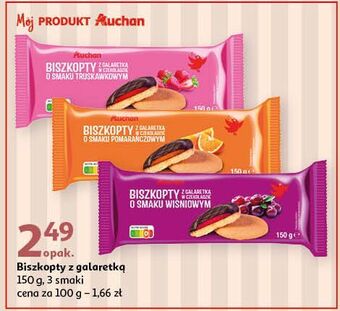 Auchan Biszkopty z galaretką wiśniową auchan różnorodne (logo czerwone) oferta