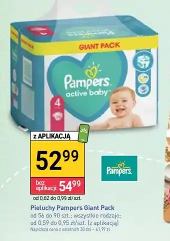 Stokrotka Pampers Pieluchy Giant Pack, od 56 do 90szt., wszystkie rodzaje oferta