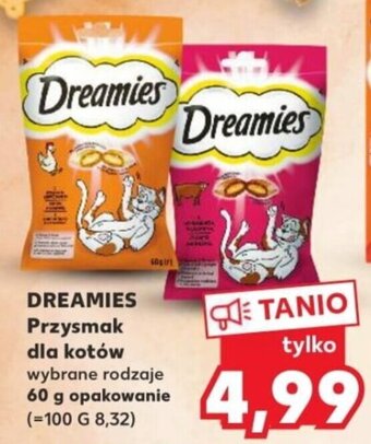 Kaufland Dreamies Przysmak dla kotów wybrane rodzaje 60 g opakowanie oferta