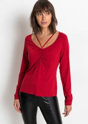 BonPrix Shirt z długim rękawem i marszczeniem oferta