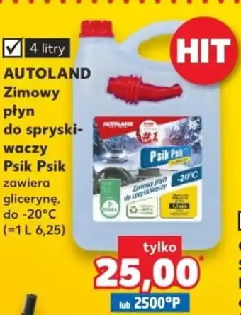 Kaufland Autoland Zimowy płyn do spryskiwaczy Psik Psik zawiera glicerynę do -20C 4 litry oferta