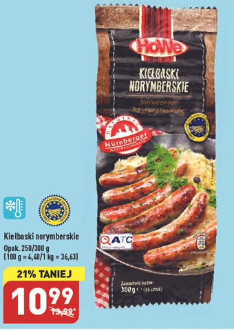 ALDI HoWe Kiełbaski norymberskie opak. 250/300g oferta