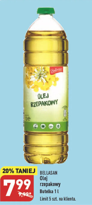 ALDI Bellasan Olej rzepakowy 1l oferta