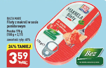 ALDI Balta Mare Filety z makreli w sosie pomidorowym 170g oferta