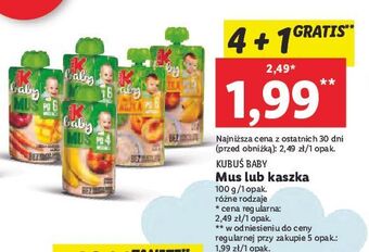 Lidl Mus jabłko-mango-marchew kubuś baby oferta