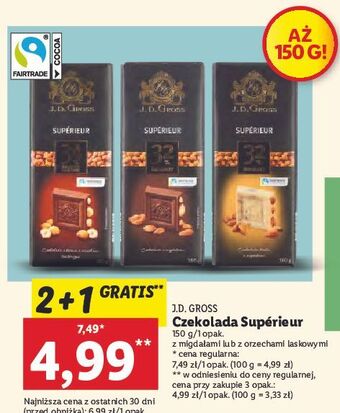Lidl Czekolada mleczna z orzechami laskowymi 34% j.d.gross oferta