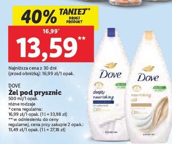 Lidl Żel pod prysznic dove deeply nourishing oferta