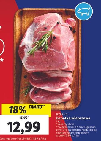Lidl Łopatka wieprzowa bez kości rzeźnik codzienna dostawa oferta