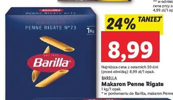 Lidl Makaron penne rigate barilla oferta