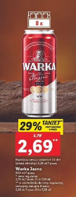 Lidl Piwo warka oferta