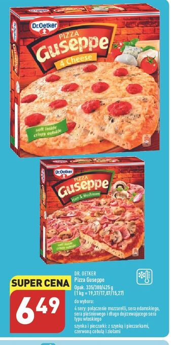 ALDI Pizza z szynką i pieczarkami dr. oetker guseppe oferta