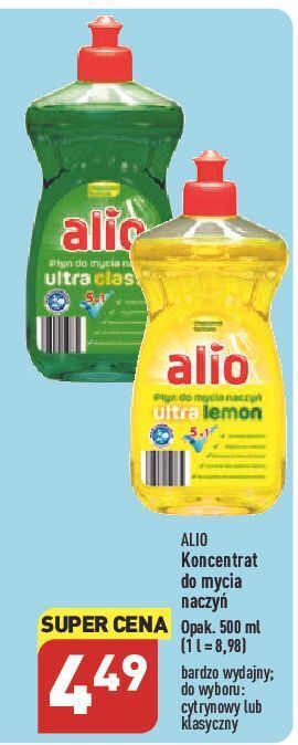 ALDI Płyn do mycia naczyń ultra lemon alio oferta