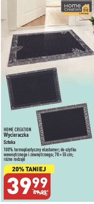 ALDI Wycieraczka outdoor 78 x 55 cm home creation oferta