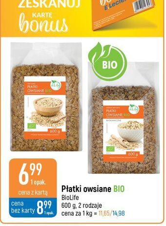 E.Leclerc Płatki owsiane błyskawiczne biolife oferta