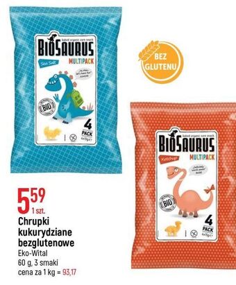 E.Leclerc Chrupki kukurydziane bezglutenowe sól morska biosaurus oferta