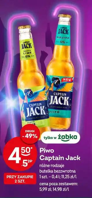 Żabka Captain Jack Piwo, różne rodzaje, butelka bezzwrotna, 1szt-0,5l oferta