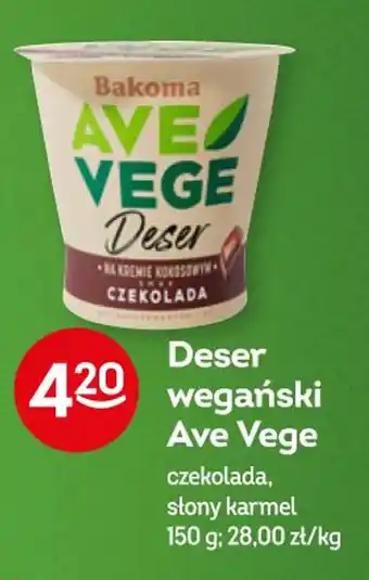 Żabka Bakoma Deser wegański Ave Vege, czekolada, słony karmel, 150g oferta