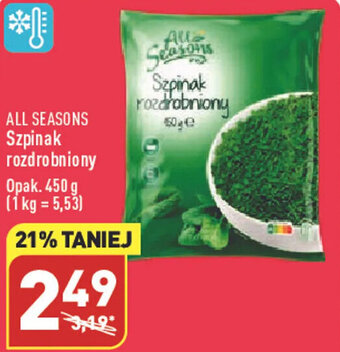 ALDI All Seasons Szpinak rozdrobniony opak. 450g oferta